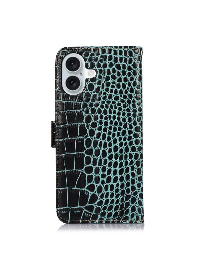 S-TOP Case For iPhone 16 Crocodile Top Layer Cowhide Leather Phone Case - Image 4
