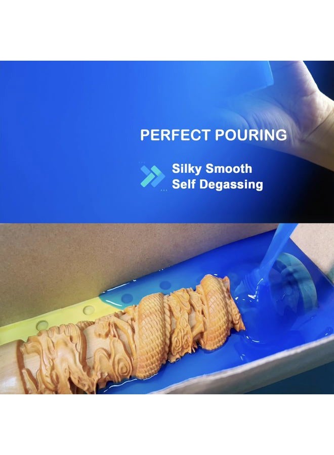 BBDINO Silicone Mold Making Kit,Liquid Silicone for Mold Making 30A Sapphire Blue,High Strength Silicone Rubber Mold Making Kit,1:1 by Volume Ideal for Casting Resin/Jewelry Silicone Molds 4.4 lbs - Image 3