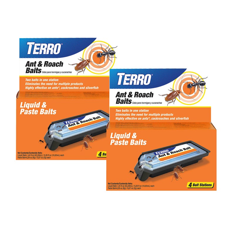 TERRO Ant & Roach Bait - Indoor Ant Killer and Roach Killer - T360SR - Attracts and Kills Ants, Roaches, and Silverfish - 2 Pack - Image 1