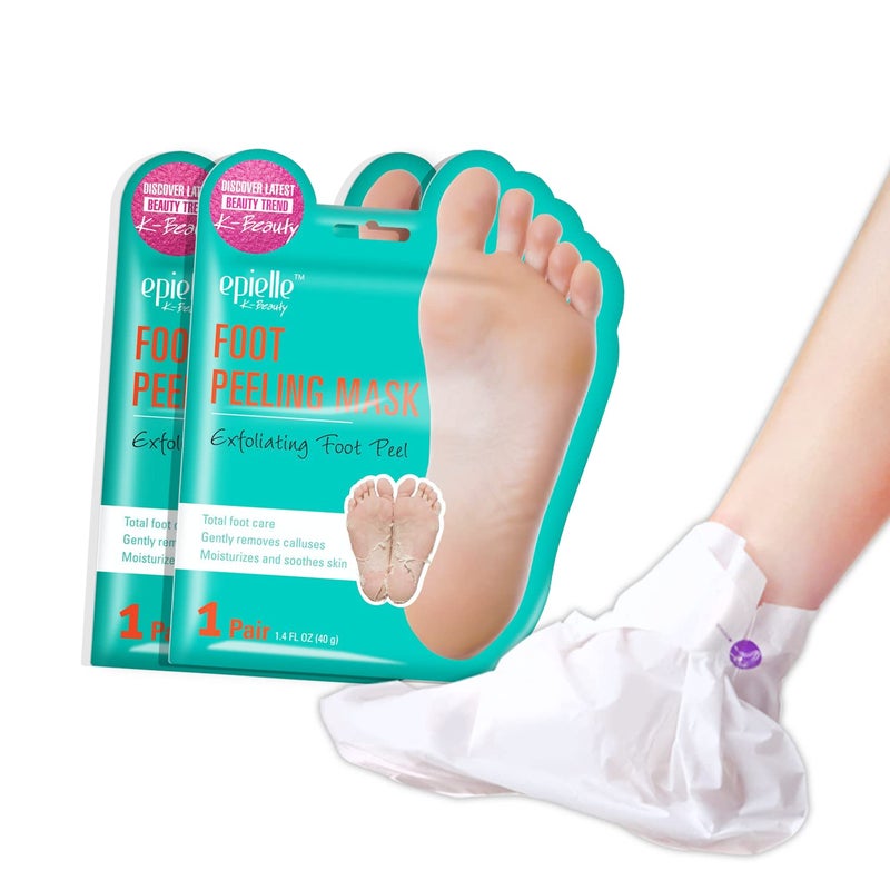 Epielle Foot Peel Mask | 2 Pairs | For Cracked Heels, Dead Skin & Calluses | Smooth & Repair Rough, Dry Skin | Beauty Gift, Spa Day, Gift Set | Korean Skincare - Image 1