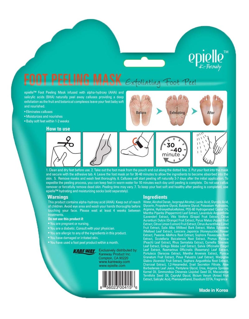 Epielle Foot Peel Mask | 2 Pairs | For Cracked Heels, Dead Skin & Calluses | Smooth & Repair Rough, Dry Skin | Beauty Gift, Spa Day, Gift Set | Korean Skincare - Image 3