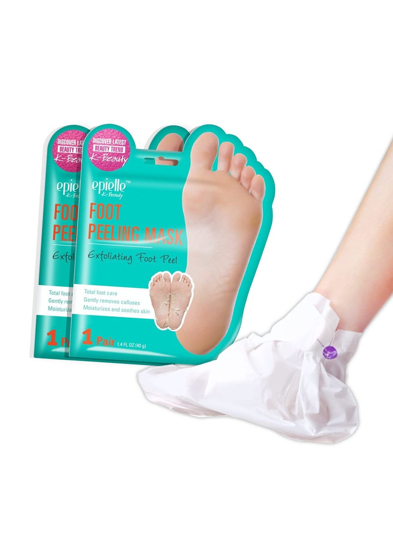 Epielle Epielle-Foot Peel Mask - 2 Pack - For Cracked Heels, Dead Skin & Calluses - Make Your Feet Baby Soft & Get a Smooth Skin, Removes & Repairs Rough Heels, Dry Toe Skin - Exfoliating Peeling Treatment  - Image 2