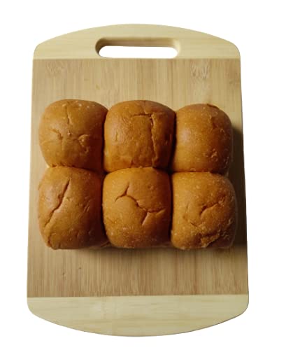 Mystte Heavy Duty Wooden Chopping Board with Handle for Chopping FruitsVegetablesMeat Oval Shape Size 32x22x2 cm - Image 2