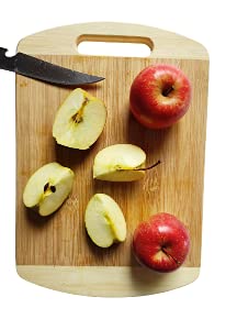 Mystte Heavy Duty Wooden Chopping Board with Handle for Chopping FruitsVegetablesMeat Oval Shape Size 32x22x2 cm - Image 3