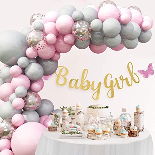 Lazybeee Pink Balloon Garland Arch Kit | 95 Pcs Grey Pink Confetti Latex Balloons for Wedding Birthday Graduation Anniversary Bachelorette Party Background Decorations - Image 5