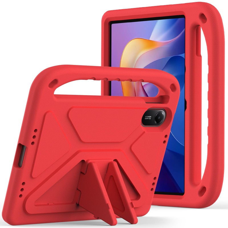erorex For Xiaomi Redmi Pad 2 Handle EVA Shockproof Tablet Case with Holder(Red) - Image 1