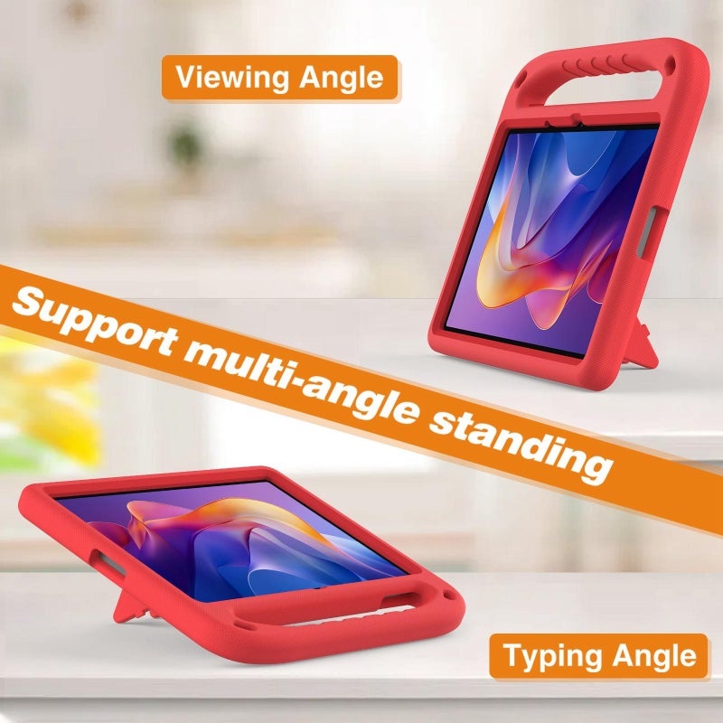 erorex For Xiaomi Redmi Pad 2 Handle EVA Shockproof Tablet Case with Holder(Red) - Image 4