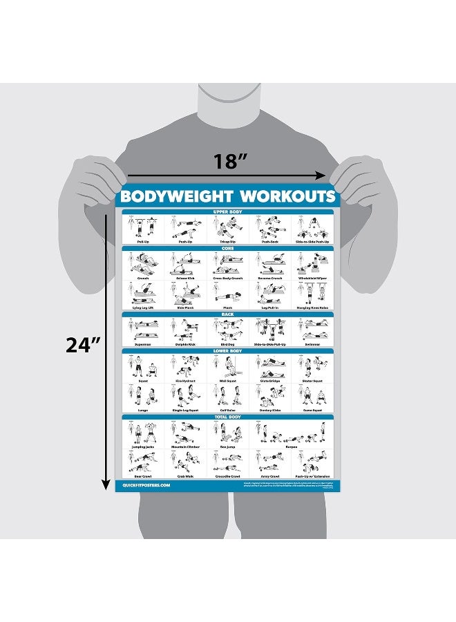 Palace Learning 3 Pack: Bodyweight Workout Posters Volume 1 & 2 + Pilates Exercise Poster Set - Set of 3 Workout Charts (Laminated, 18" x 27") - Image 4