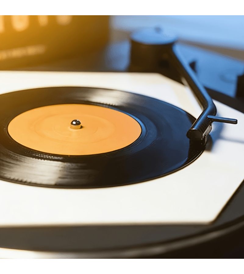 Newly Upgraded Heavy Duty Hexagonal Acrylic Turntable Mat Compatible With 12 Inch 10 Inch 7 Inch Vinyl Records Transparent Fluorescent Anti Slip Noise Reduction Enhanced Bass Anti Static Dust Proof - Image 1