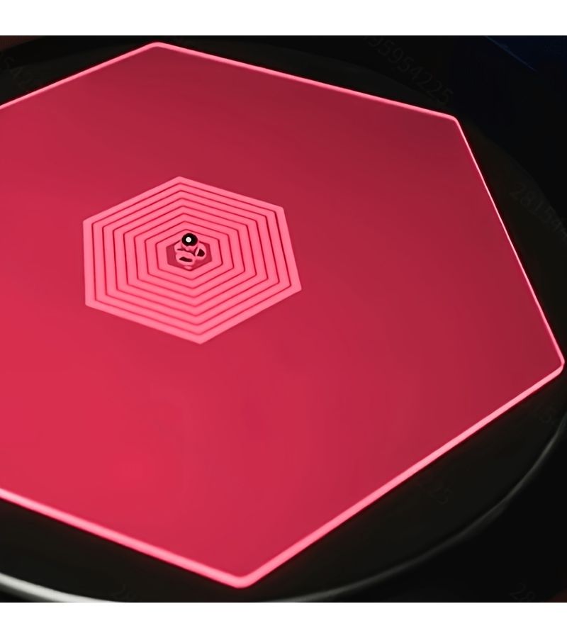 Newly Upgraded Heavy Duty Hexagonal Acrylic Turntable Mat Compatible With 12 Inch 10 Inch 7 Inch Vinyl Records Transparent Fluorescent Anti Slip Noise Reduction Enhanced Bass Anti Static Dust Proof - Image 3