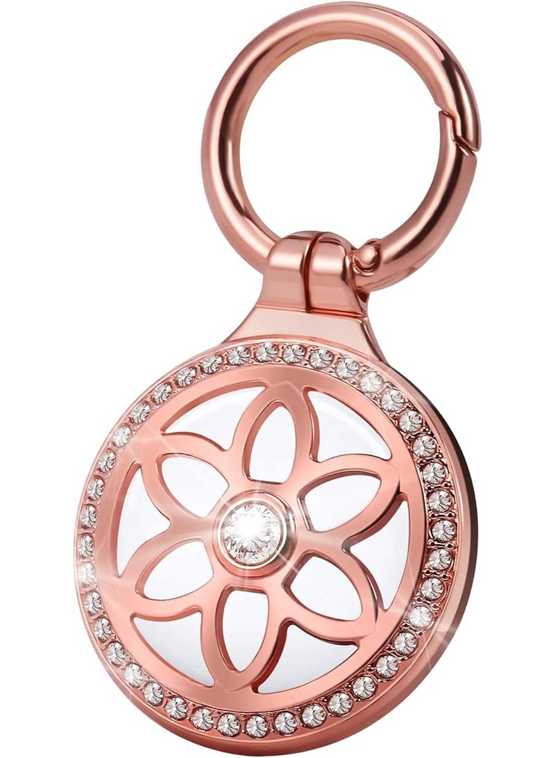 Airtag Holder, Metal Badge Rhinestone Airtag Keychain, Diamonds Shine Air Tag Holder Keychain for Apple Airtag - Image 1