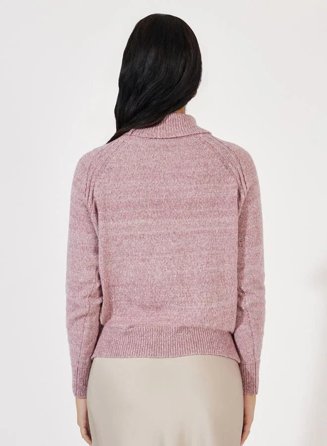 Styli Regular Fit Mixed Yarn Turtle Neck Sweater