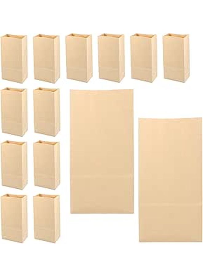 100 Pcs Kraft Paper Lunch Bags Grease Resistant Flat Bottom 15x10x30cm - Image 1