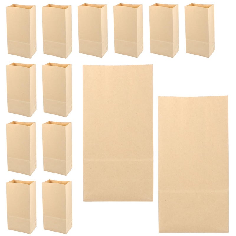 100 Pcs Kraft Paper Lunch Bags Grease Resistant Flat Bottom 15x10x30cm - Image 2