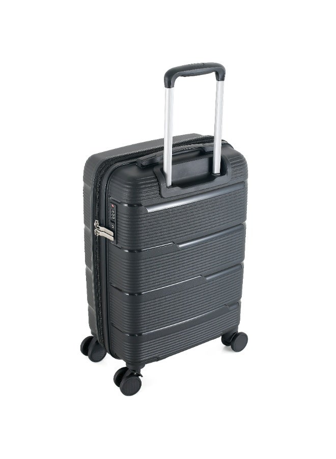 اتش تي حقيبة سفر H.T Carry-On - حقائب سفر متينة ذات غلاف صلب مزودة بعجلات دوارة ومقبض تلسكوبي وسحابات مضادة للسرقة (38 لتر، حقيبة سفر خفيفة الوزن) (أسود، حقيبة سفر محمولة/حقيبة مقصورة 20 بوصة) - Image 4