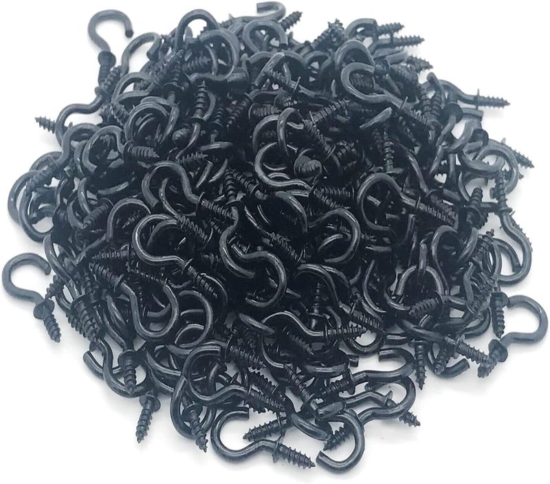 MYYZMY 120 Pcs 1/2 Inch Screw-in Hooks Nickel Plated Metal Cup Hooks, Ceiling Hooks Black - Image 4