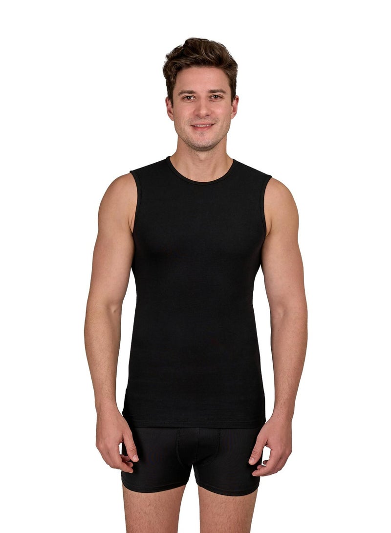 دايس اندرشيرت داخلي رجالي رياضي بدون أكمام من القطن المرن، برقبة دائرية - Image 1