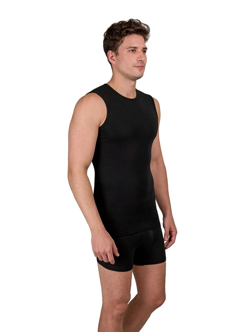 دايس اندرشيرت داخلي رجالي رياضي بدون أكمام من القطن المرن، برقبة دائرية - Image 2