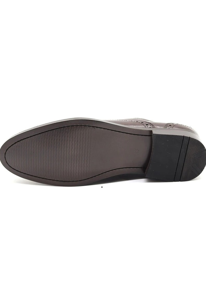 Mont Hawk - Men's Classic Wingtips Genuine Leather Shoes - Image 1