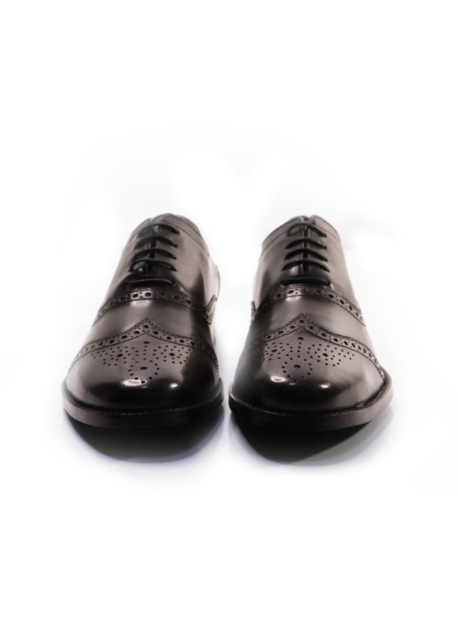 MONT HAWK Men’s Brown Genuine Leather Wingtip Oxford Shoes – Classic Brogue Formal Dress Shoes for Business, Office, Wedding & Party Wear – Comfortable Anti-Slip Leather Shoes - Image 1