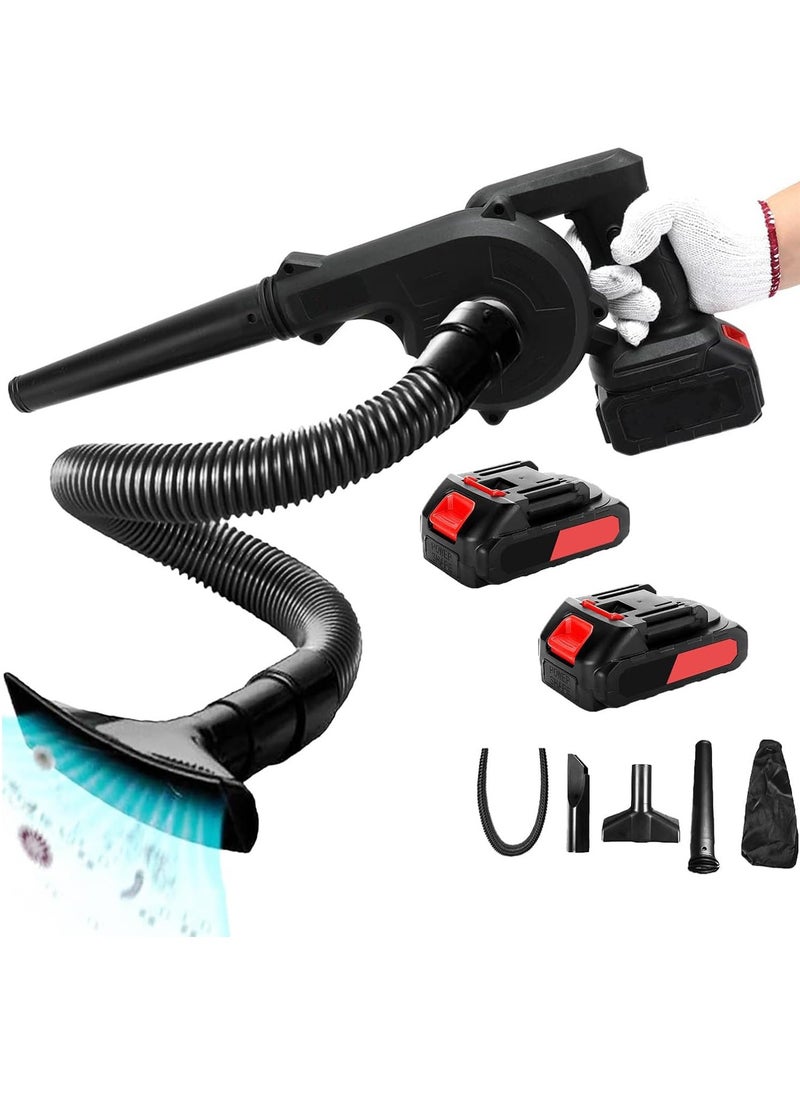 WEMART 21V Leaf Blower,Cordless Leaf Blower,Blower,2 in 1 Portable Leaf Blower and Vacuum Cleaner with 2 Lithium Batteries and Charger,Multi-function Electric Leaf Blower  - Image 1
