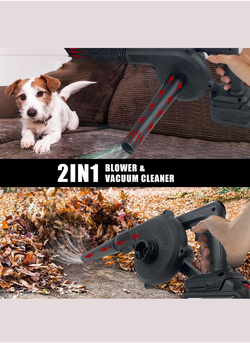 WEMART 21V Leaf Blower,Cordless Leaf Blower,Blower,2 in 1 Portable Leaf Blower and Vacuum Cleaner with 2 Lithium Batteries and Charger,Multi-function Electric Leaf Blower  - Image 5