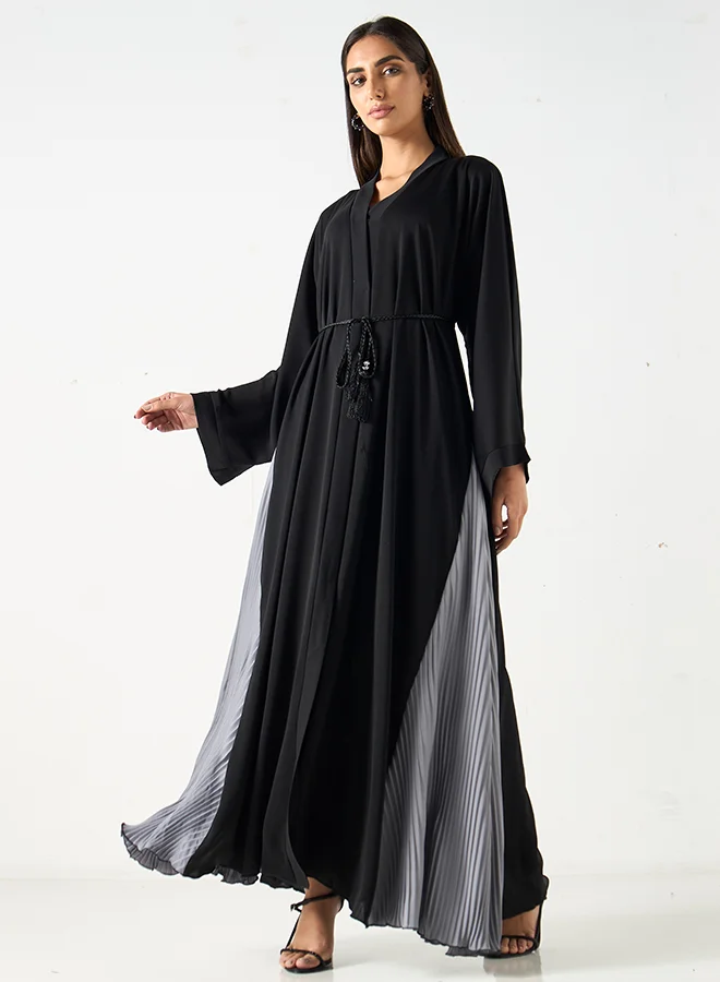هدية المدينة  Flowy Pleated Abaya - HM
