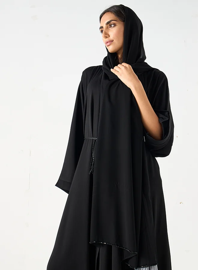 هدية المدينة  Flowy Pleated Abaya - HM