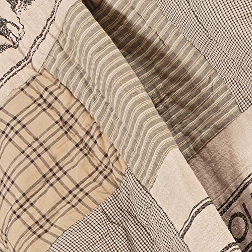 VHC Brands Sawyer Mill Farm Animal Quilted Throw, Charcoal Gray, 60x50 - Image 3