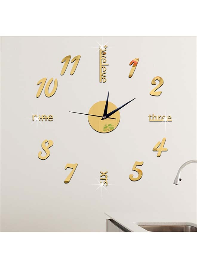 ملصق جداري للزينة بنمط ساعة ذهبي/ أسود 60 x 45سم - Image 2
