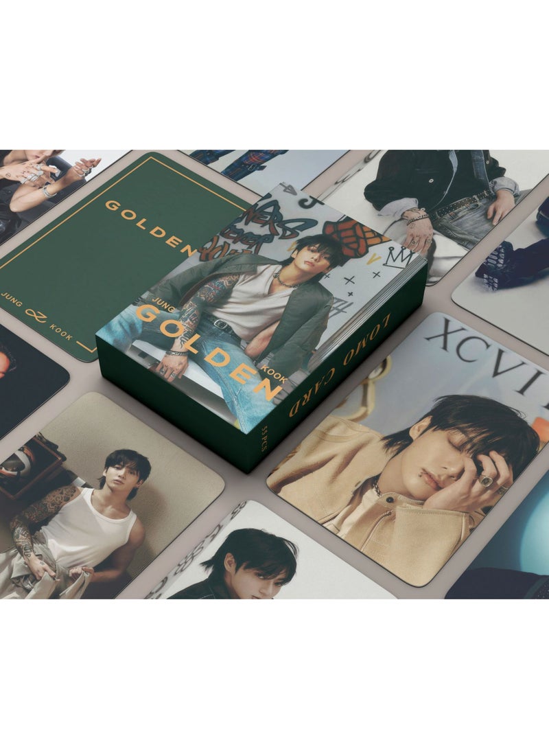 55PCS BTS Member JUNG KOOK New Al GOLDEN Personal Lomo Card - Image 1