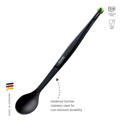 triangle FinalTouch Tasting Spoon, Black - 14 cm - Stainless Steel Spoon & Tweezers - Dishwasher Safe - Made in Germany - Image 2