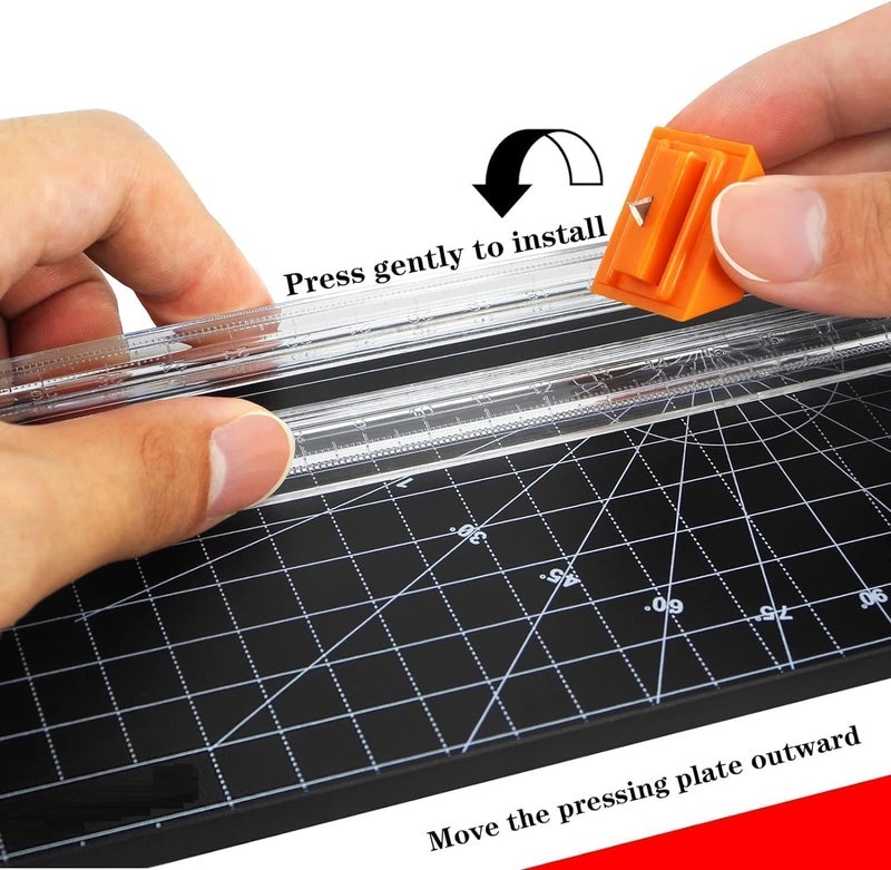 Judee Paper Cutter Board – Portable A4 Paper Trimmer for Photos, Cards, Coupons, Scrapbook, Cardstock, Origami, Labels, Laminated Papers, and Craft Projects, Durable Black Cutting Board - Image 5