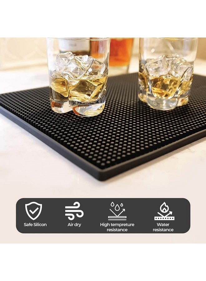 STORE 2508 Store2508 Pack of 1 PVC Rubber Non Slip Bar Service Spill Mat for Counter Top Black 18"x12" - Image 4