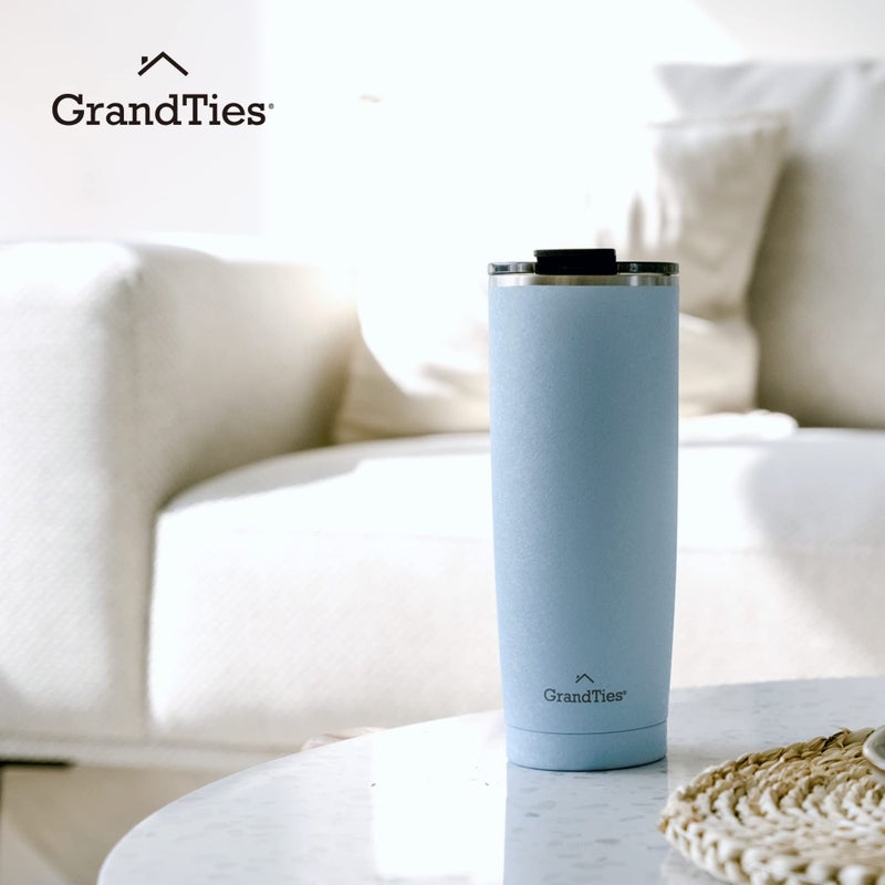 GRANDTIES Insulated Coffee Tumbler Cup w/Tritan Lid | Leak Proof  Reusable  Double Walled Vacuum Stainless Steel Travel Mug | Thermal Cups for Hot and Cold Drinks | 20oz | Glacier Lake  Snowy Texture - Image 5