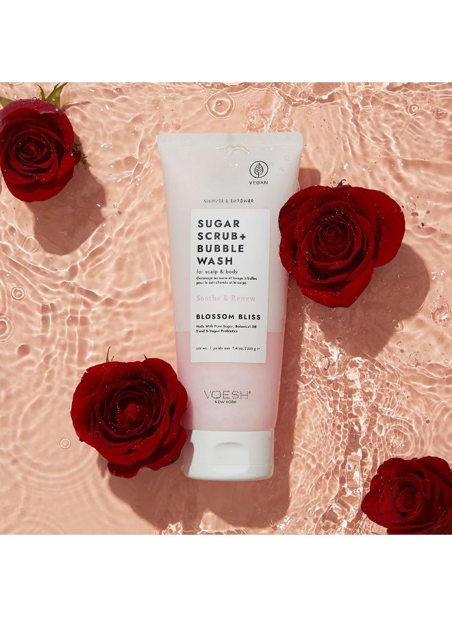 Voesh Sugar Scrub + Blossom Bliss Bubble Wash - Image 1
