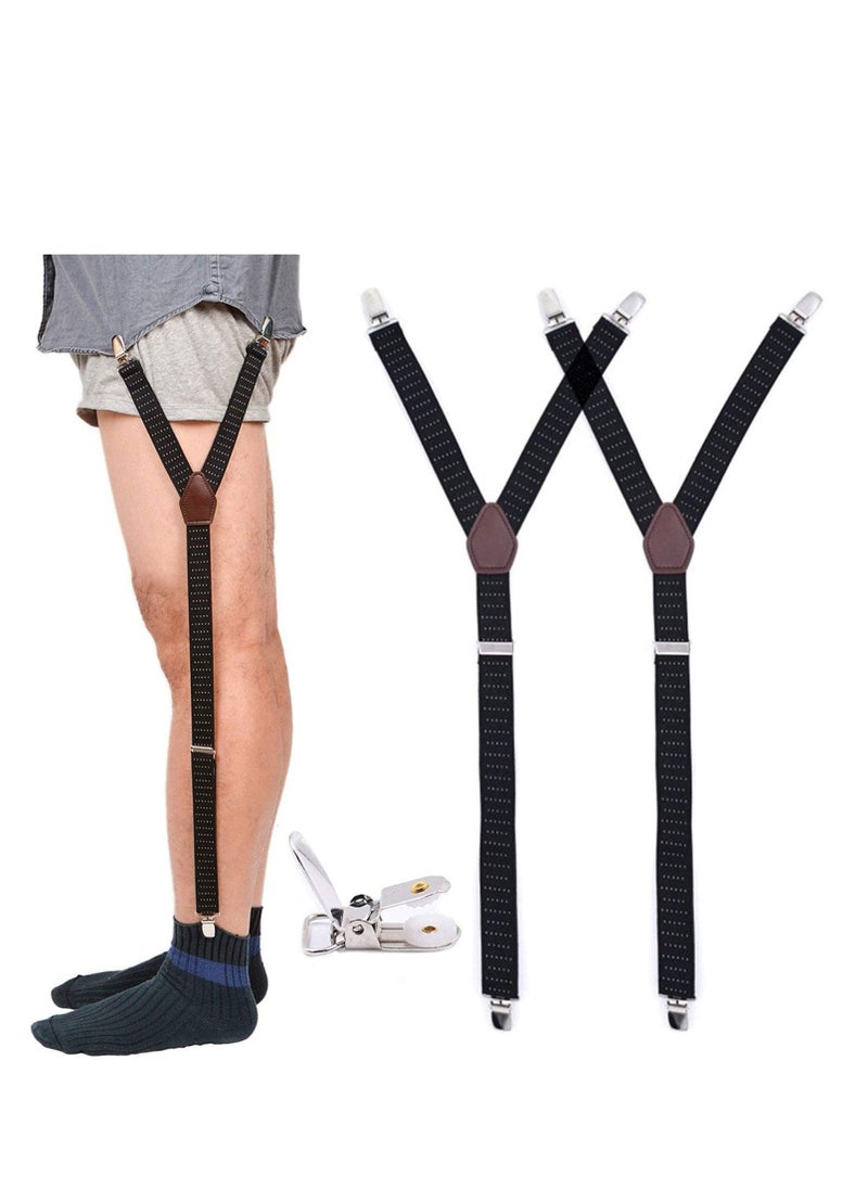 Generic - Mens Shirt Stays Military Adjustable Elastic Garter Straps Sock Non-slip Locking Clamps Long-Lasting Shirt Stays Signature Shirt Stays Shirts Holder for Men (Y-Style, Select Series) - Image 1