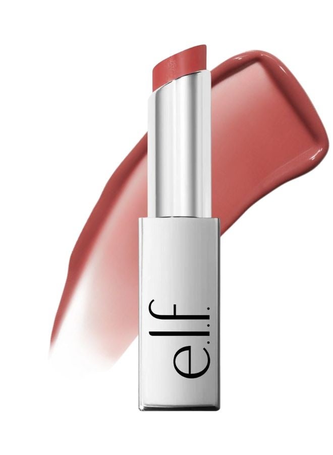 elf Glow Reviver Lip Oil Stick Rose Latte– Hydrating Tinted Lip Oil Balm with Squalane, Shea Butter & Jojoba Oil, Glossy Finish 3 ml - Image 1