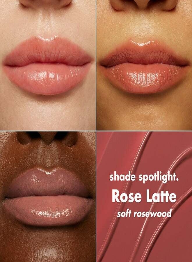 elf Glow Reviver Lip Oil Stick Rose Latte– Hydrating Tinted Lip Oil Balm with Squalane, Shea Butter & Jojoba Oil, Glossy Finish 3 ml - Image 2