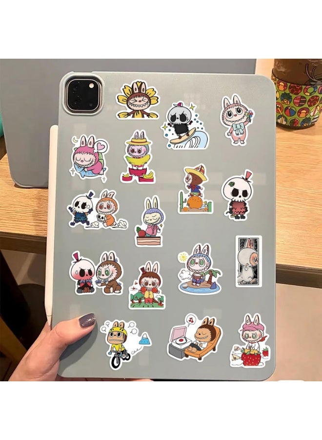 LABUBU 50pcs Cartoon Stickers for Teen Water Bottle, Cool Terror Monster Waterproof Vinyl Decal for Kids Adult Girl Laptop Skateboard Phone Guitar Travel Case Bike - Image 3