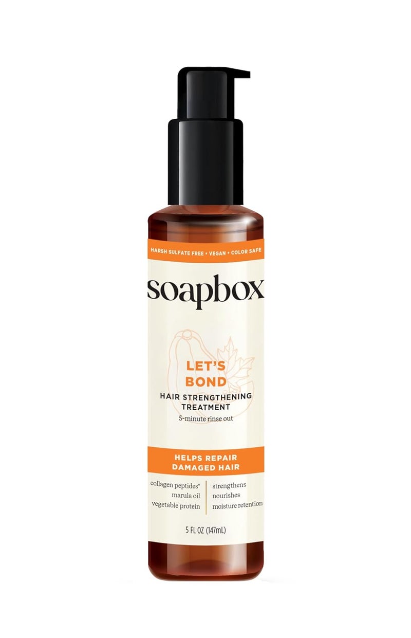 Soapbox Lets Bond Hair Treatment with Collagen Peptides  Repair Damaged Hair Prevent Breakage Nourish  Strengthen Fine Frizzy Hair Paraben Free  Color Safe 5oz