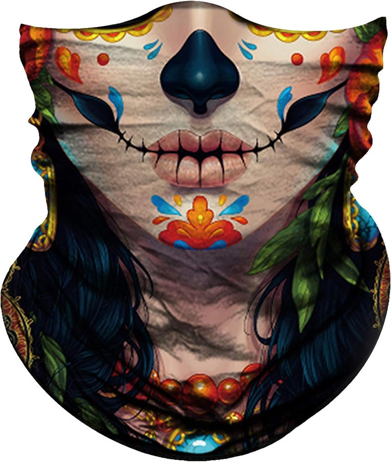 Obacle Skull Face Mask for Women Dust Wind Sun Protection Rave Festival Riding - Image 1