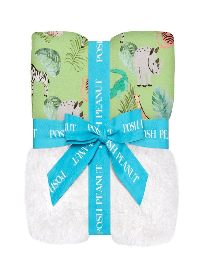 Posh Peanut Super Soft Baby Blankets for Boys, Girls & Newborns - Plush Patoo Stroller Blanket in Viscose from Bamboo (40" x 40") Safari Animals - Image 1