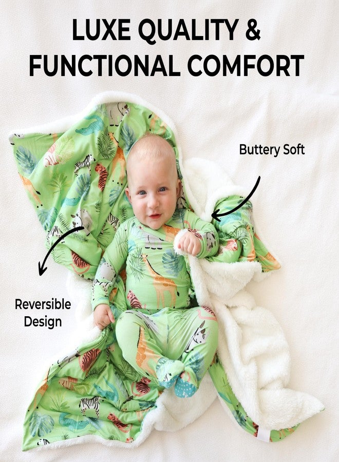 Posh Peanut Super Soft Baby Blankets for Boys, Girls & Newborns - Plush Patoo Stroller Blanket in Viscose from Bamboo (40" x 40") Safari Animals - Image 2