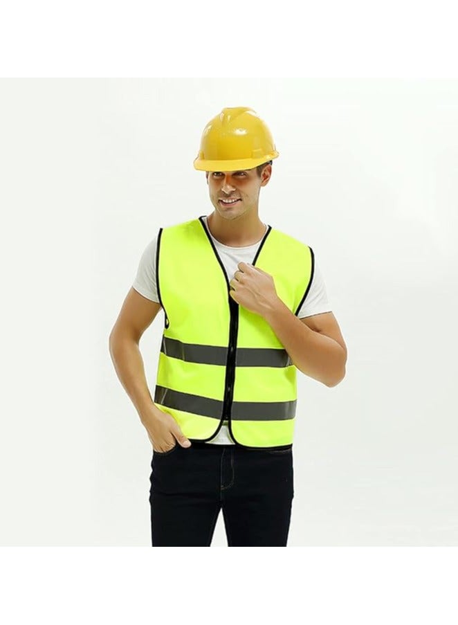 Scrolls Reflective Safety Vest High Visibility Breathable Warning Jacket Bright Neon Color with 2 Inch Reflective Strips -Zipper Front, Size: Height 70cm x Chest 60cm (Green) Pack of 2  - Image 2