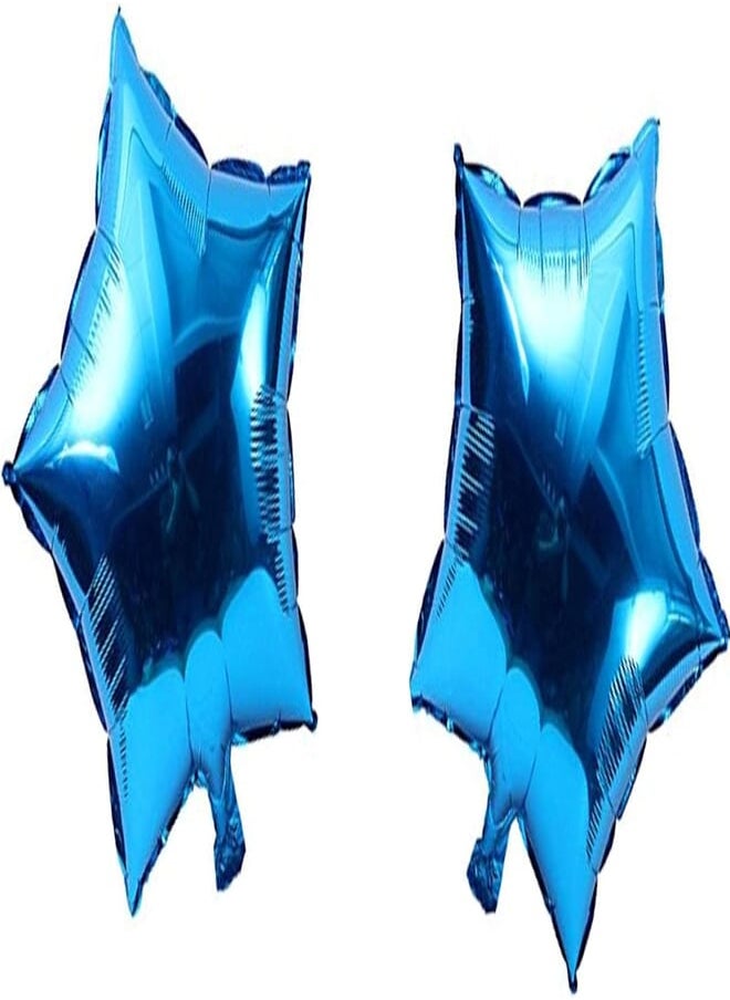 Salux Pack of two -18 inch BLUE Star Foil Balloon for Birthdays, Baby Showers, Wedding Party - Salux Collection 