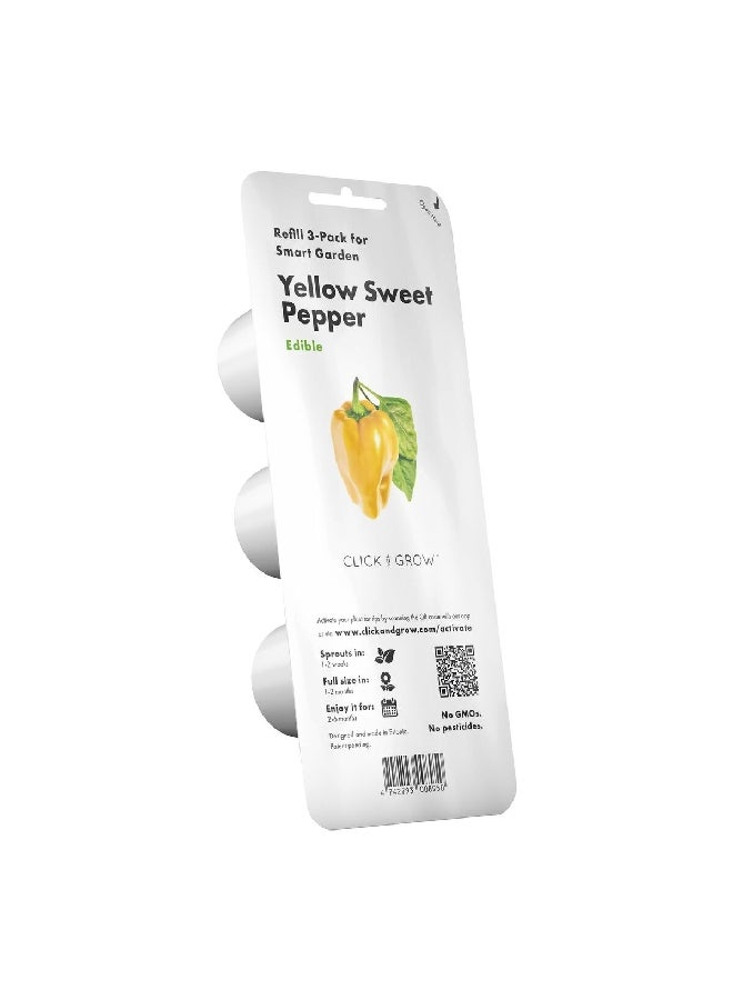 كليك آند جرو سمارت جاردن عبوات نباتات فلفل حلو صالحة للأكل، أصفر وأخضر، 8.5 × 5.5 × 20.5 سم SGR53X3 - Image 1