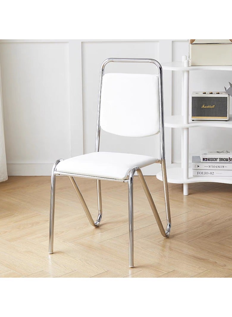 لاني رئيس الاجتماع، رئيس المكتب الجلدي، رئيس الطعام، رئيس الزائر، رئيس الضيوف، الأثاث بمكتب المنزل بعجلات (بيضاء) - Image 1