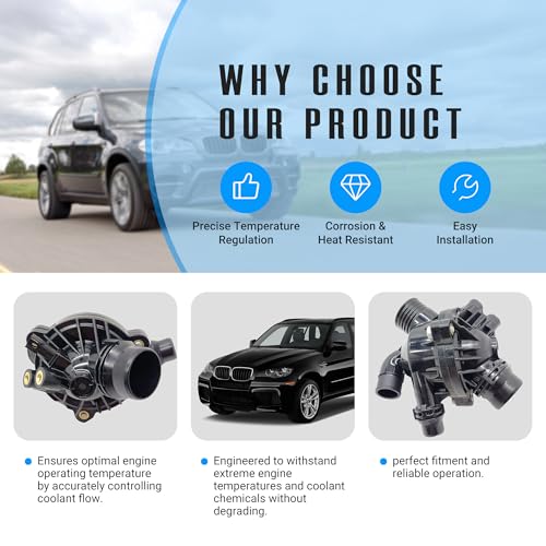NOVAPARTS 11537601158 Thermostat Housing Assembly for BMW X1 X5 X6 135i 335i 128i 135is 335is 2011-2015 3.0L L6 - Image 5