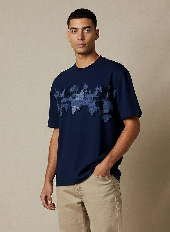 Lee Cooper Men Regular Fit Crew Neck Short Sleeve Embroidered T-shirt - Image 1